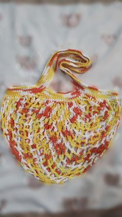 Handmade Crochet Mesh Market Bag