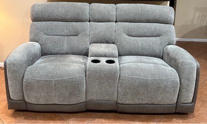 Phantom Gray 76'' Power Reclining Console Loveseat with USB & USB-C Ports