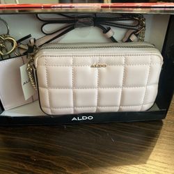 Aldo  Quilted Crossbody Chain Purse with Key ring & ID/Card Wallet Pink