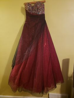 Special Event Beautiful Dress / Gown Burgundy Wine Deep Red Shimmer and A Touch of Black