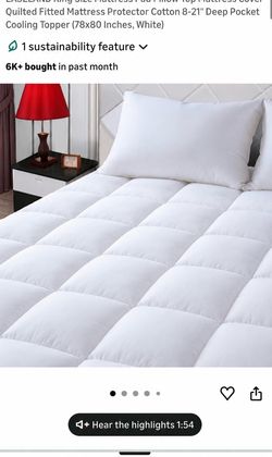 New Factory Sealed King mattress topper. White. Please look at the photos.
