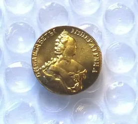 Russia 1748 Empress Catherine II Golden Coin Modern Restrike