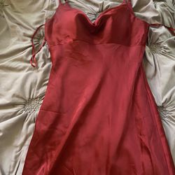 Silk Burgundy Prom Dress