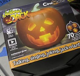 Halloween decor !  Talking Animated Pumpkinbb with Built In Projector & Speaker Plug'n Play