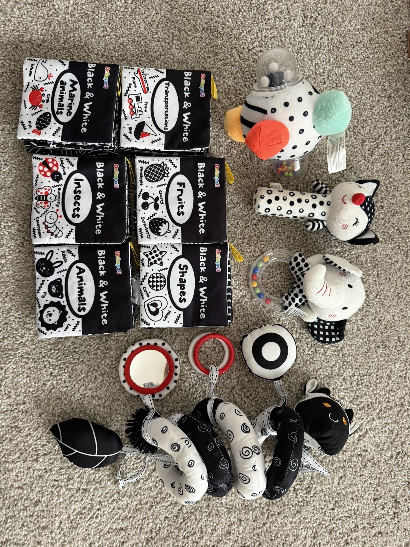 Black and white High Contrast Baby Toys