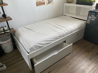 White XL Twin size bed frame