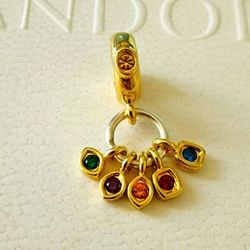 Genuine PANDORA Thanos Infinity Stones Dangle Charm W/Pouch
