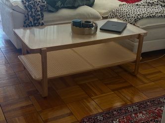 Rattan & Glass Coffee Table