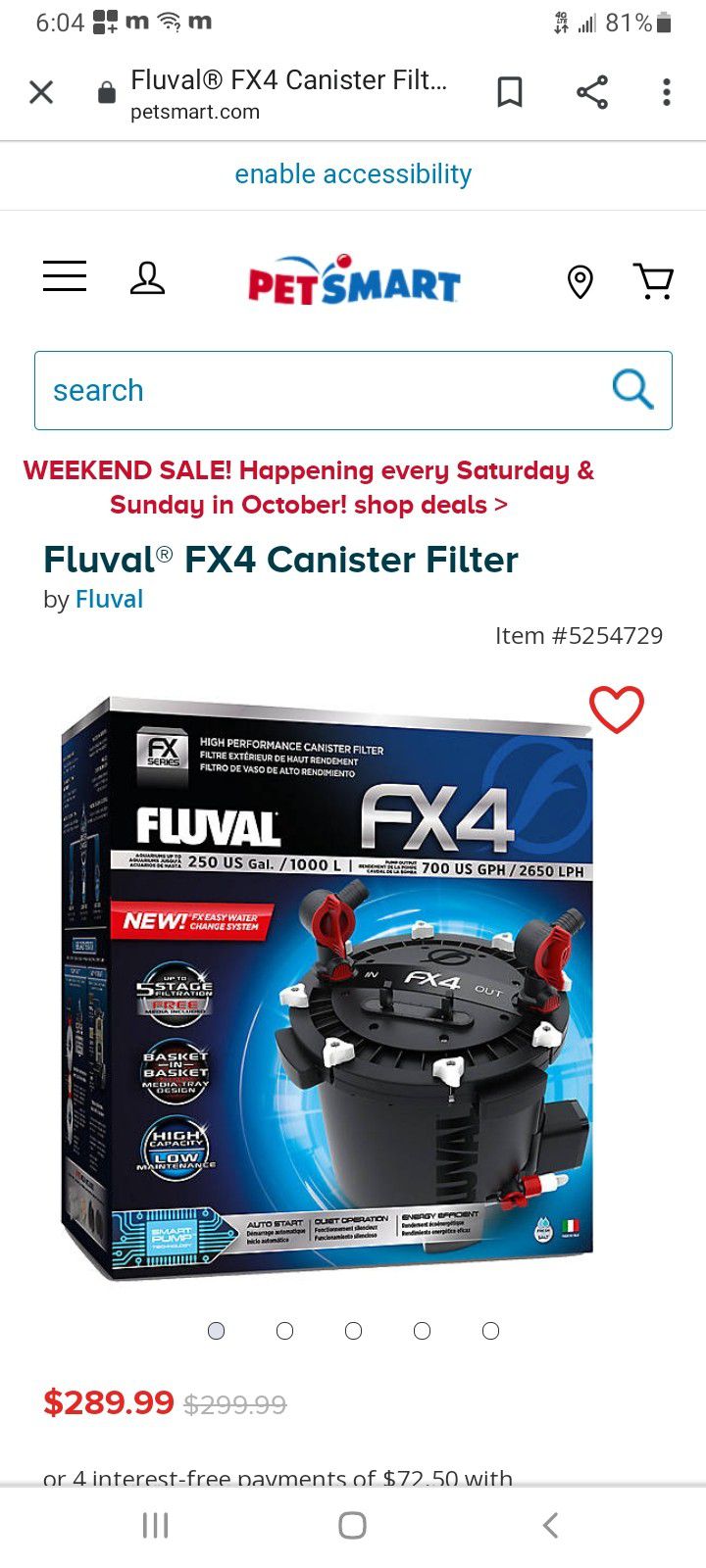 FLUVAL FX4 FISH TANK FILTER 