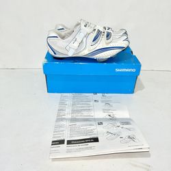 Women’s Shimano White Clip On Cyling Shoes (SH-WR61) EU 40  US 7.8  Great Condition    