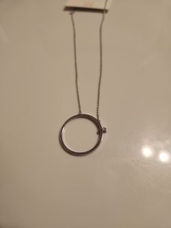 Sterling Silver Necklace Micro Diamond Beads