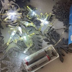 2 Sets Of 10 Battery Op White Dragon Flies & 15LED Lights Batteries NOT Included