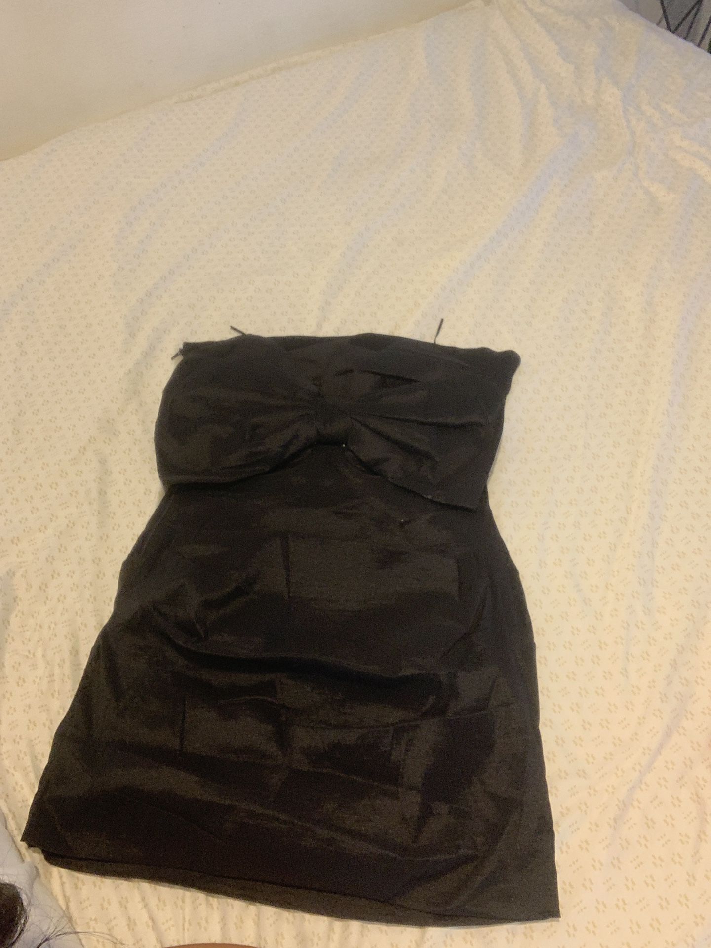 cute black mini Dress With Bow In The Back