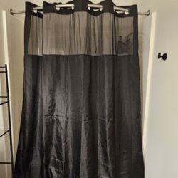 Linen Black Shower Curtain