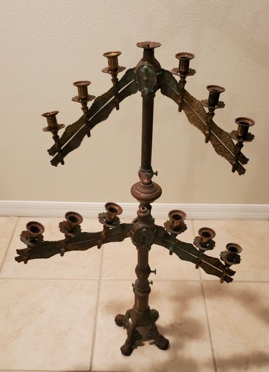 ANTIQUE BRASS CANDELABRA