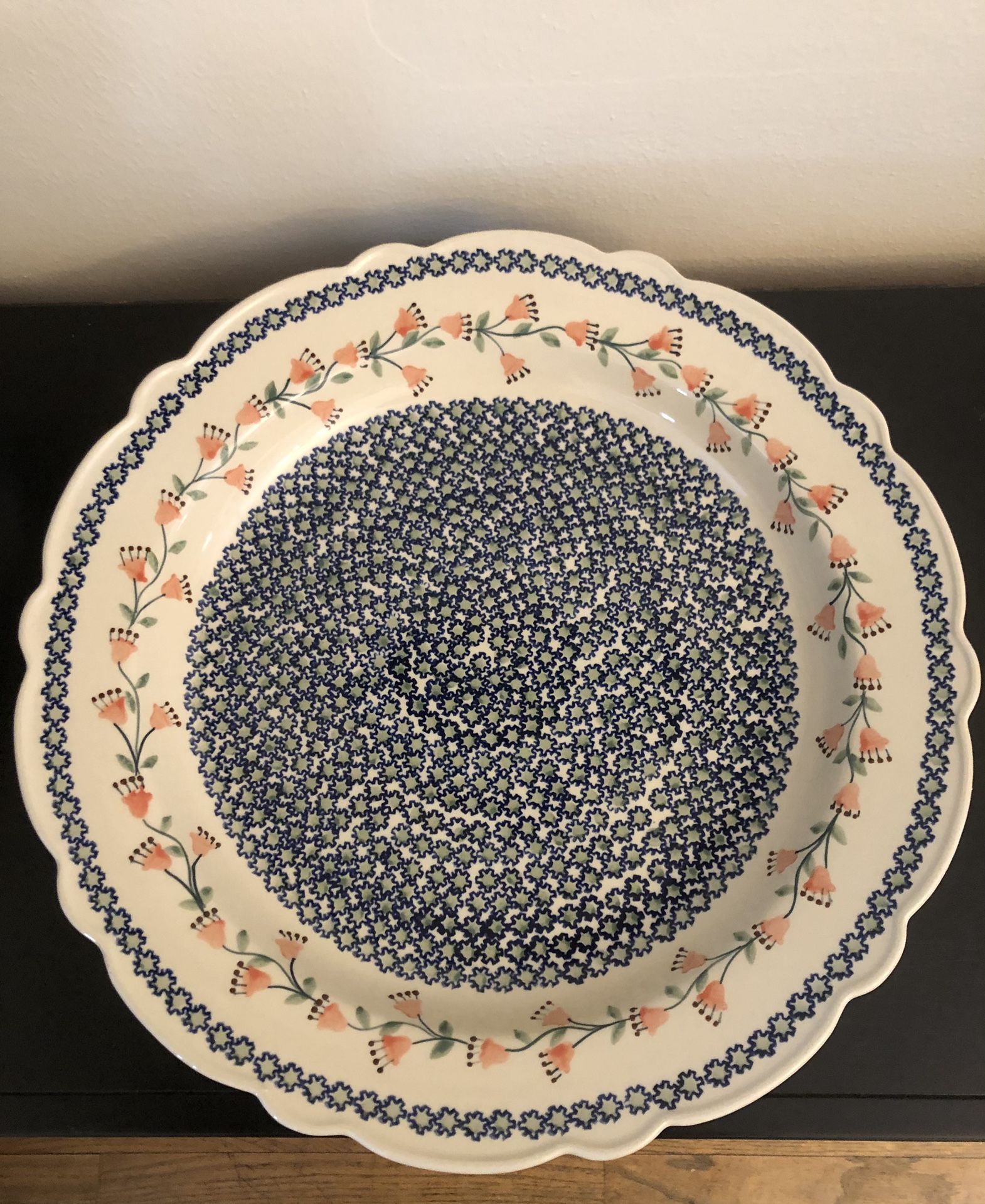 16 1/2” Hand Made in Poland/ Polish Pottery Platter