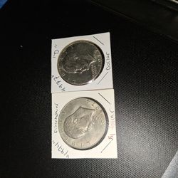 Two Eisenhower Dollar coins
