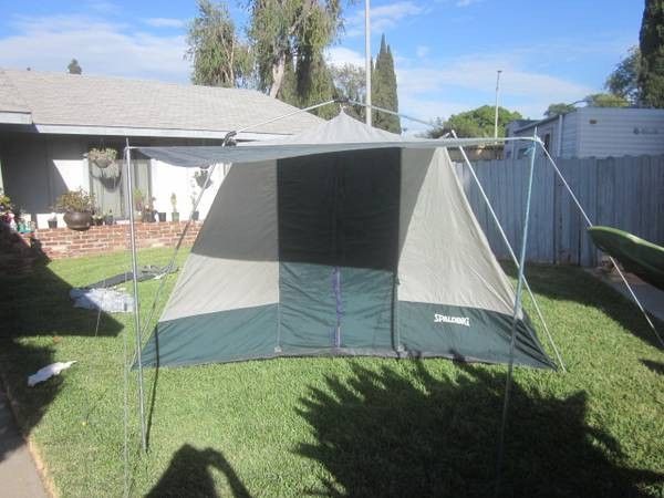 LARGE SPAULDING Cabin style tent 11' X 10'' x 7'2" H EXCELLENT COND