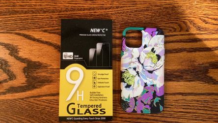 iPhone 12 cover and two tempered glass screen protectors