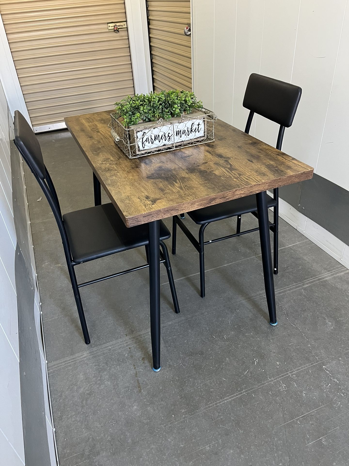 Brand New Table And 2 Leather Chairs