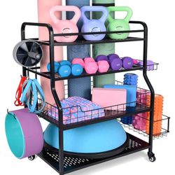 Weight Rack, PeBro Dumbbell Rack Weight Rack for Home Gym, Home Gym Storage Rack 450lbs Weight Cap, Weight Holder Rack for Dumbbells Kettlebells Balan