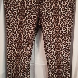 Denim 24/7 Brown Leopard Print Jeans 22w 