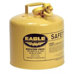 Eagle 5 Gallon Type I gYellow Safety Gas Can for Diesel with Flame Arrester and Self-Closing Lid