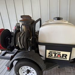 NorthStar Trailer-Mounted Hot Water Commercial Pressure Washer, 4000 PSI, 4 GPM, Honda Engine, 200-G