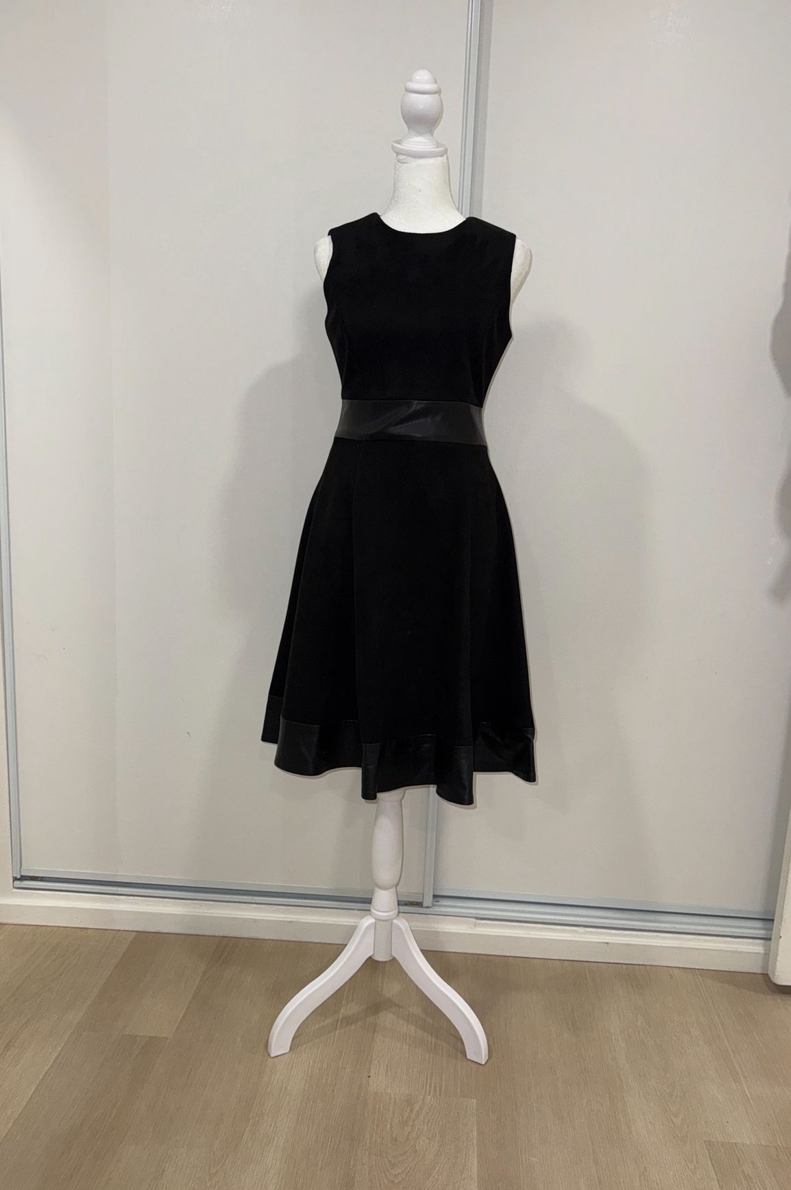 Calvin Klein Leather Suede Flare Dress Size 2