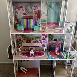 Imaginarium 3-Story Wooden Garden Dollhouse with Elevator and Furniture