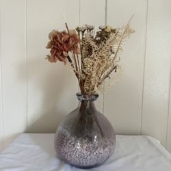 Dried Flowers And Glass Vase