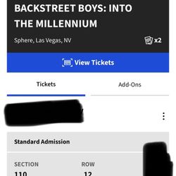 Backstreet Boys Las Vegas Sphere 8/1/26 SATURDAY AUGUST 1, 2026
