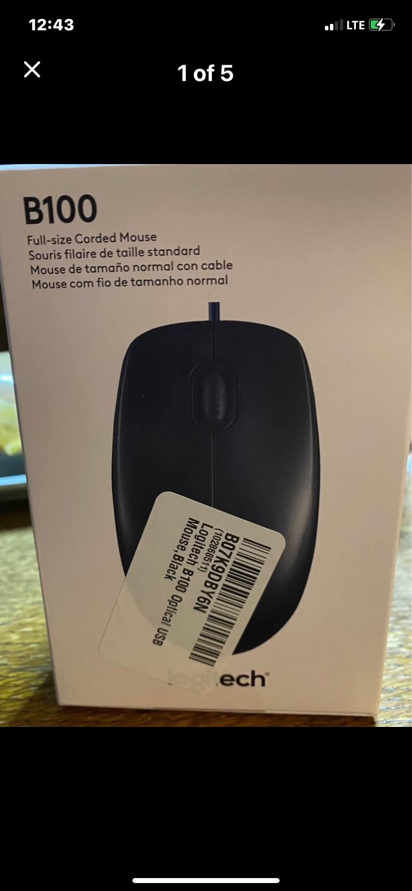 New Logitech B100 Mouse