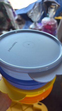 Set of 4 plates with lids. Tupperware