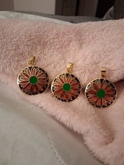 Karis Enameled Flower Medallion