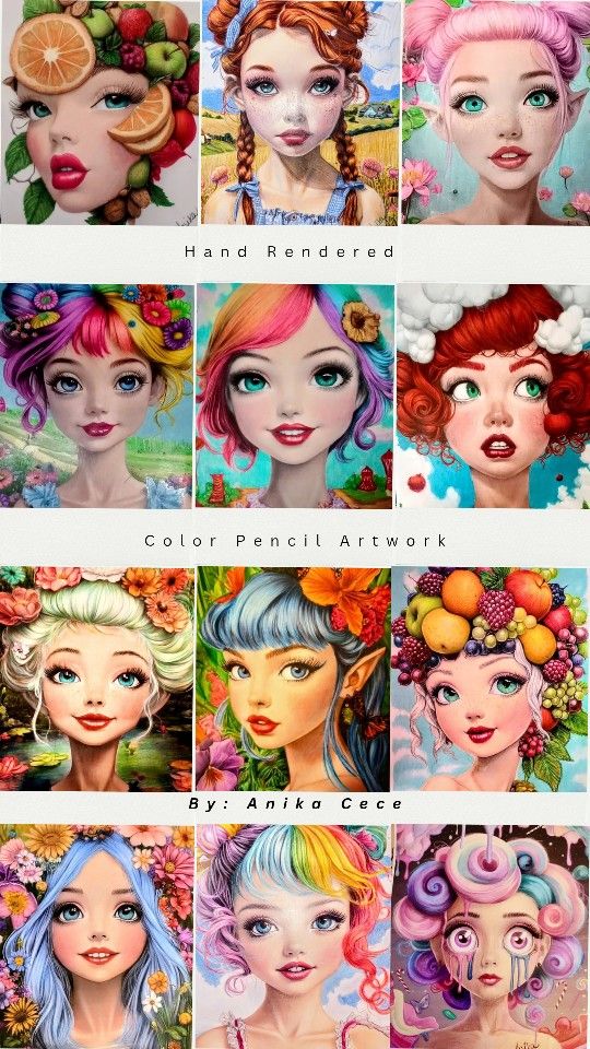 Hand Rendered Color Pencil Creations
