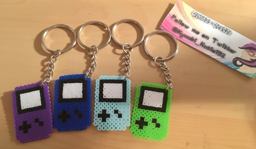 Game boy color pixel art keychains