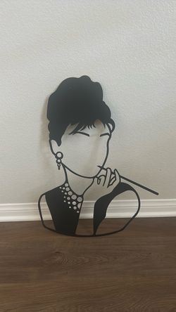 Audrey Hepburn Black Metal Wall Art