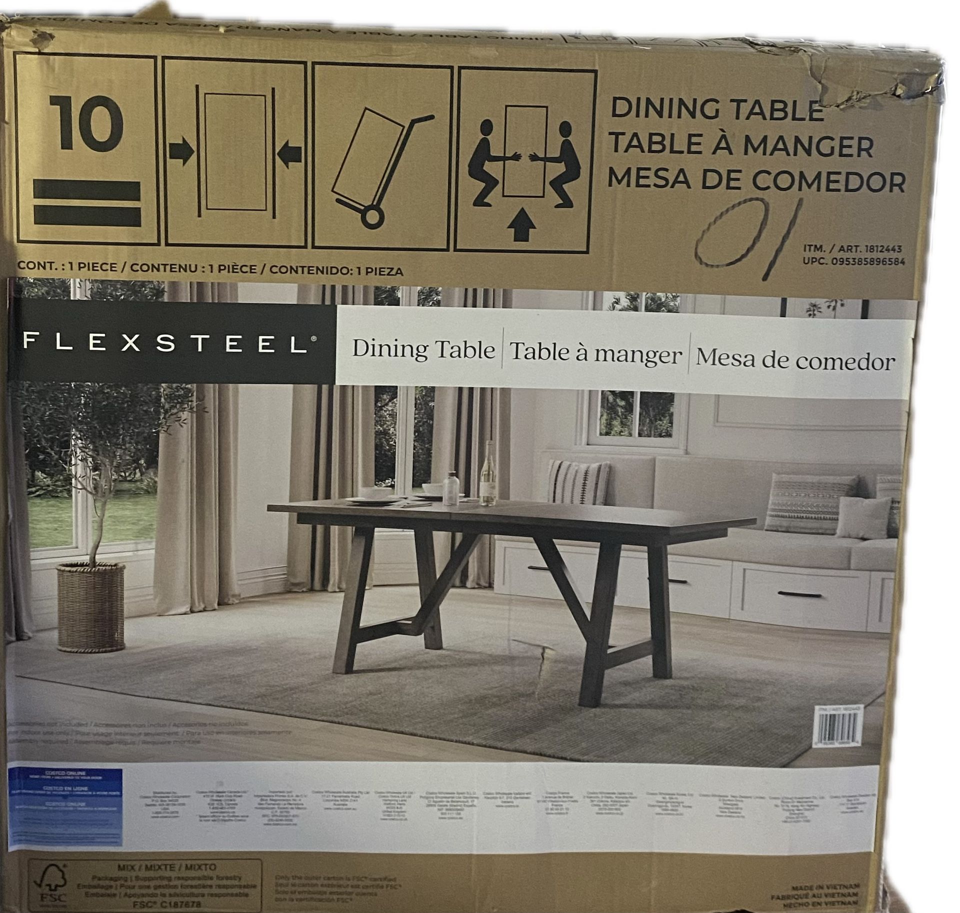 Flexsteel Watson 75” Wood Dining Table 6 Persons Item 1812443 Sell To Highest Offer