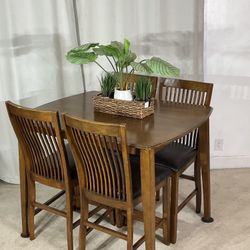 High Kitchen Dining Table With 4 Chairs -ASHLEY FURNITURE 