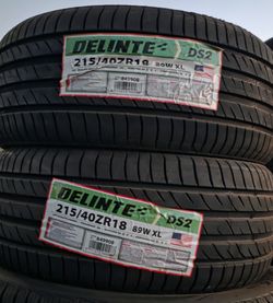 2 New 215-40-18 Delinte DH2 Tires 215/40 R18 ZR18 Inch Tire FREE DELIVERY Inland Empire Drop Off or $440=4 Installed Mounted Balanced Moreno Valley