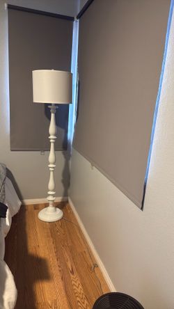 White metal floor lamp