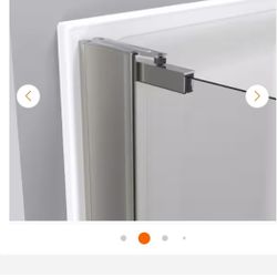 ✨️  delta 27-36 in. Contemporary Semi- Frameless Pivoting Shower Door Track Assembly Kit 4.6 in W x 1.6 in D, in Nickel (6mm Glass) W0449 Room2