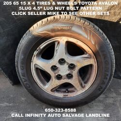 205 65 15 X 4 Tires & Wheels Off Toyota Avalon With 5lug 4.5" Lug Nut Bolt Pattern. 