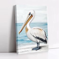 Brand New CCWORKERRY Pelican Picture Bathroom Wall Art Bathroom Coastal Pelican Canvas Prints Ocean Bird Painting Nautical Theme Lake House Decor Fram
