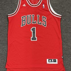 NBA adidas Chicago Bulls Derrick Rose #1 Red Basketball Jersey Size L Length +2"