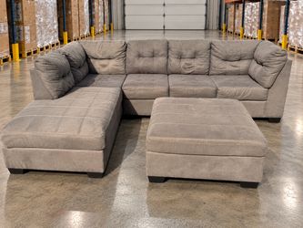 Ashley Furniture Gray Sectional with Ottoman