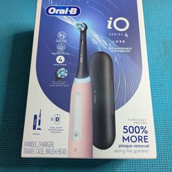 Oral-B iO Series 4 Luxe Electric Toothbrush Pink - New Sealed - Travel Case