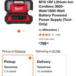 Milwaukee M18 18V Power Supply 