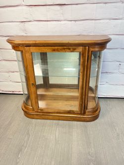 Small Wood Glass Curio Cabinet